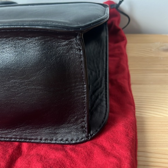 Black Leather Chain Shoulder Bag - Picture 3 of 5